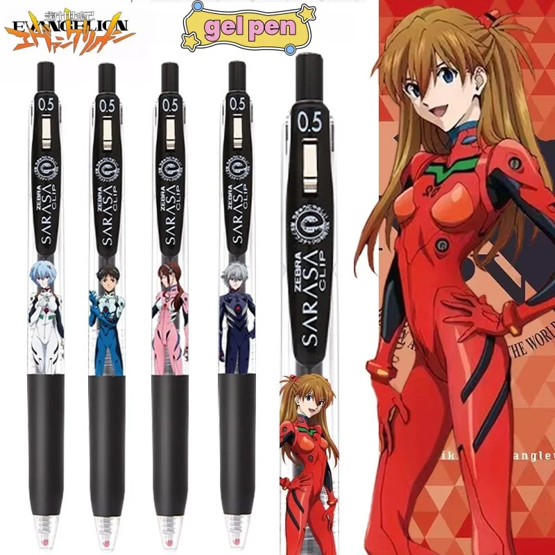 EVA Neon Genesis Evangelion Cartoon DIY Stickers Gel Pen, Retractable Black, 0.5mm, Personalized Writing Pen for Students