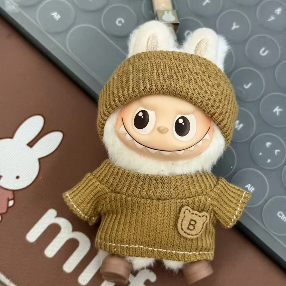 لـ Mini Labubu 4.0 The Monsters Pin لسلسلة Love Love ملابس قطيفة لملابس دمية Labubu