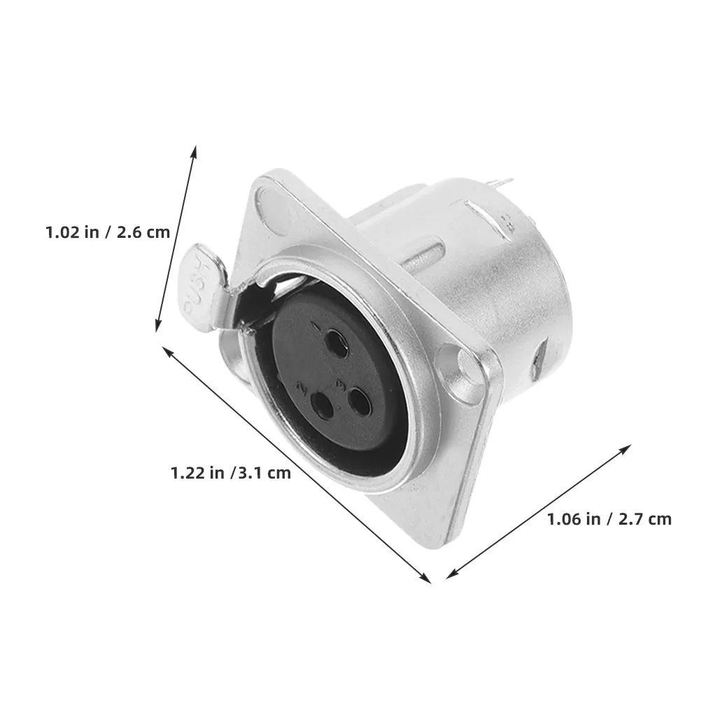 4Pcs Xlr Female Panel Mount Socket 3 Pin Metal Construction Audio Speaker Microphone Connector Compact Space Saving Professional
