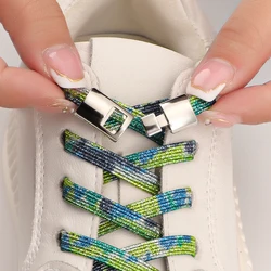 Cross Lock No Tie Shoelaces Flat Elastic Shoe Laces Candy Rainbow Gold Glitter Rubber Bands Shoelace for Sneakers Adults Kids
