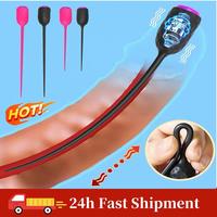 NEW 10 Speed Long Urethral Vibrator Catheter Penis Plug Sex Toys for Men Vibrating Urethra Sound Dilator Massager Dildo Vibrator