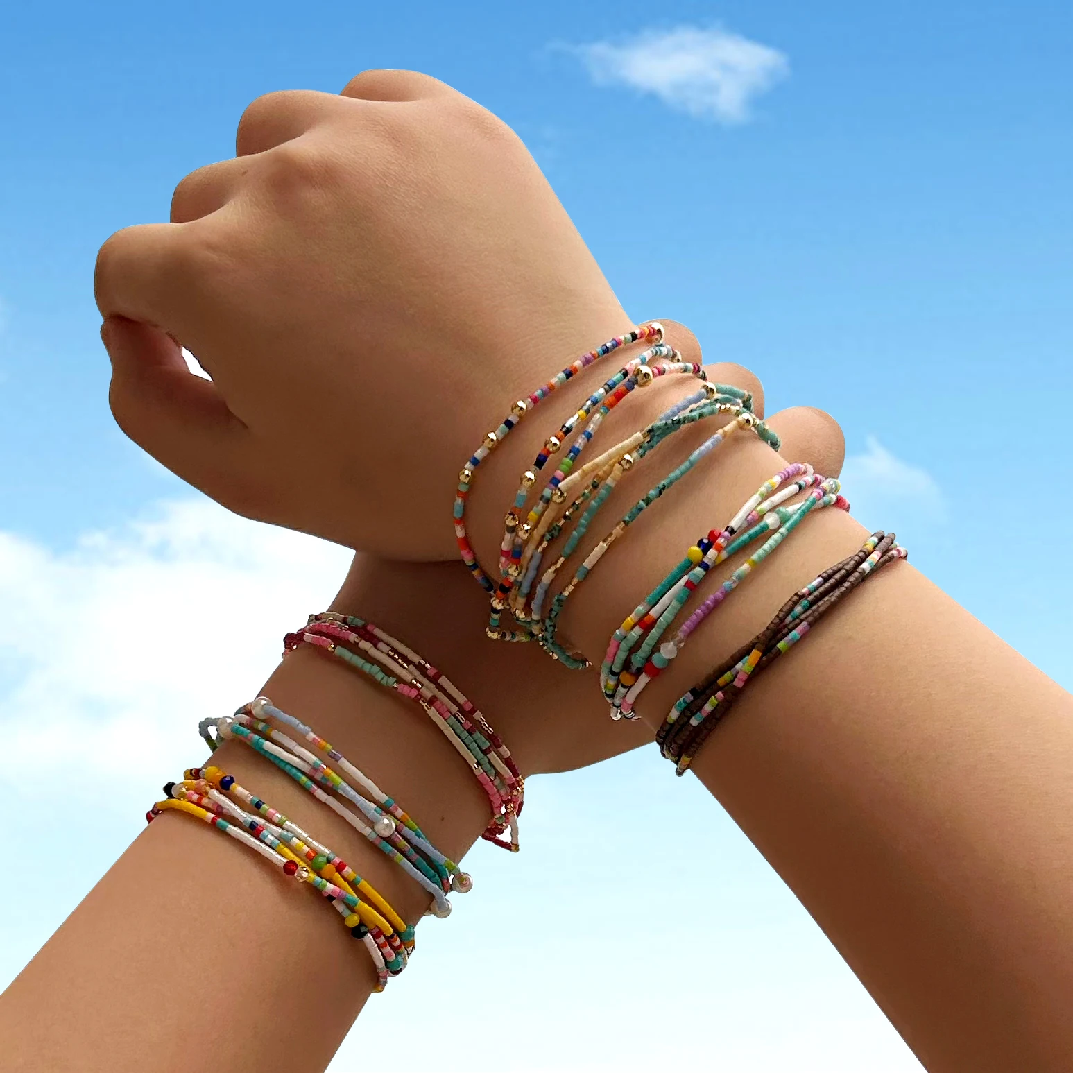 أساور مطرزة بالخرز متعددة الألوان للرجال والنساء ، تصميم البذور ، مجوهرات الموضة البسيطة العصرية ، سيرفر ، الصيف ،! 1: