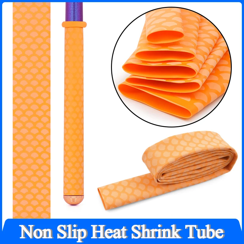 

1M Orange Non-Slip Heat Shrink Tube 15/18/20/22/25/28/30/35/40mm Bicycle Handle Anti Skid Fishing Rod Wrap Waterproof Protector