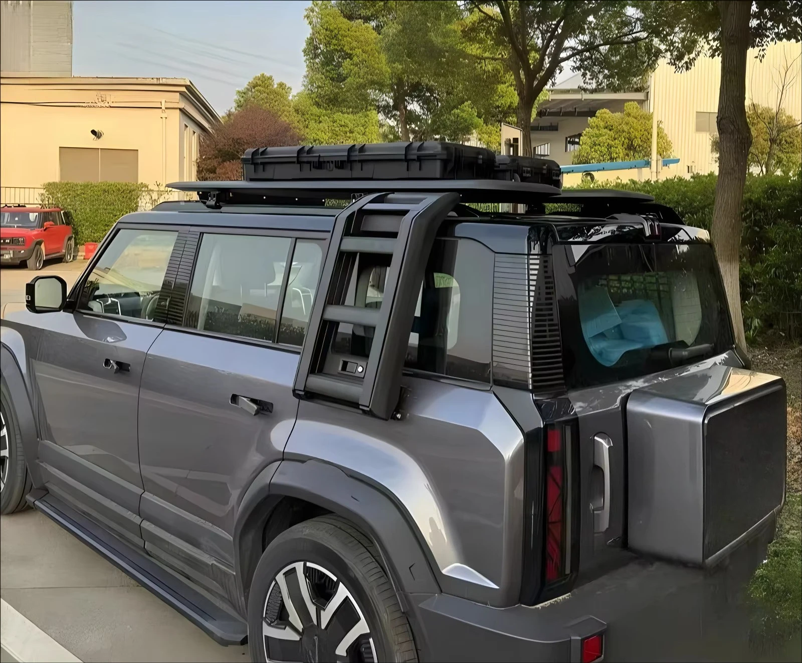 03 Aluminum Alloy Custom Body Parts Kit Modified Roof Luggage Rack Platform Ladder Side Bag Ornament Applicable