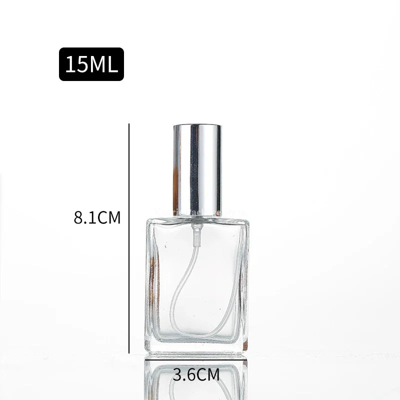 30ml 50ml 100ml Square Perfume Bottle Portable Glass Spray Bottle Cosmetics Packaging Bottle Transparent Fine Spray Empty