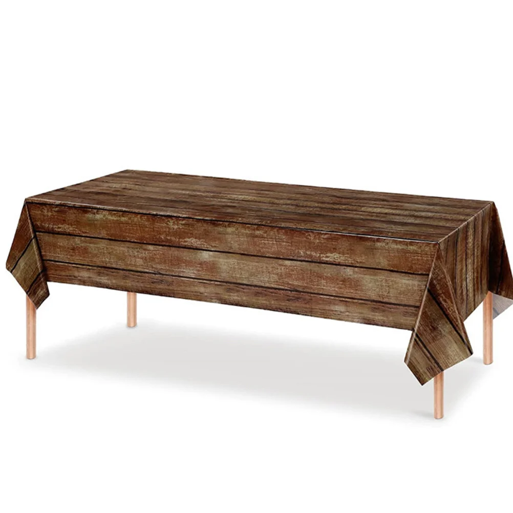 

3Pcs Rustic Barn Door Table Cover Retro Farm Style Plastic Tablecloth for Buffet Parties Camping Birthday Baby Shower