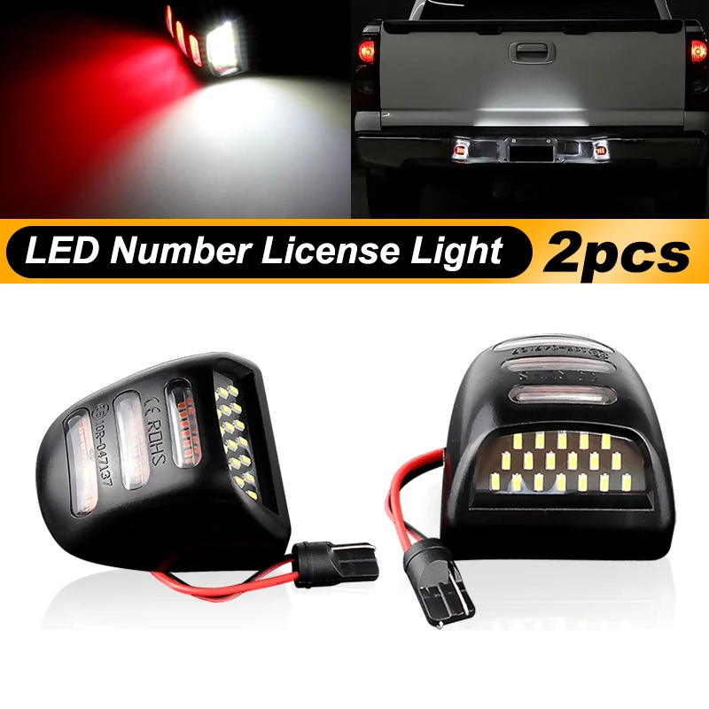 2x LED License Plate Lights for Chevrolet Silverado 1500 2500 3500 Avalanche GMC Sierra Suburban Tahoe Cadillac Escalade EXT