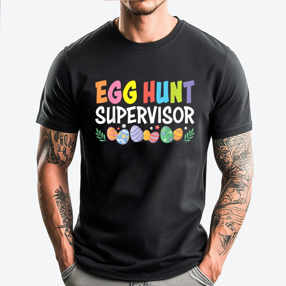 

Egg Hunt Supervisor Egg Hunting Squad Boys Mens Clothing Plus Size T Shirts For Men Hip Hop