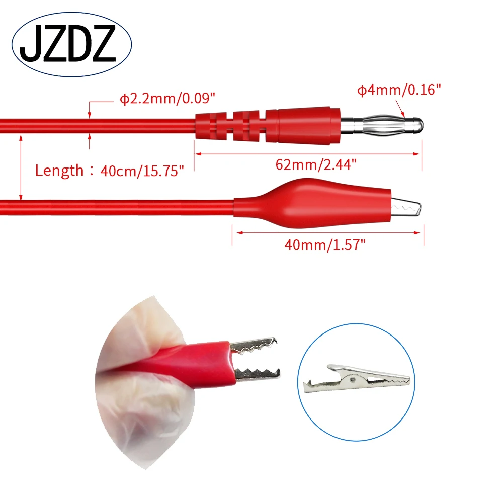 JZDZ 41PCS Multimeter Test Lead Kit 4MM Banana Plug to Alligator Clip Test Lead  with Wire Piercing Probes Alligator clip 80013