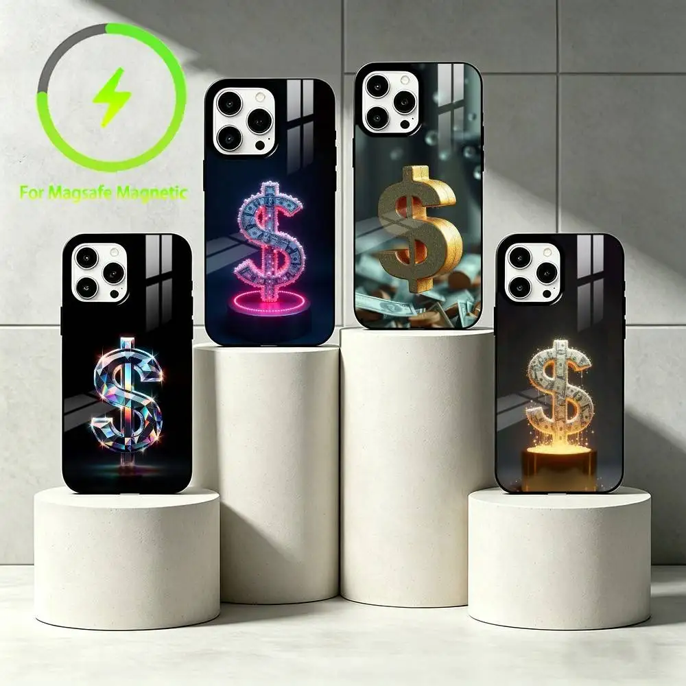 

L-Luxury Streetwea Phone Case For iPhone 17 16 15 14 13 12 Pro Max Plus for Mirror Wireless Magnetic Cover