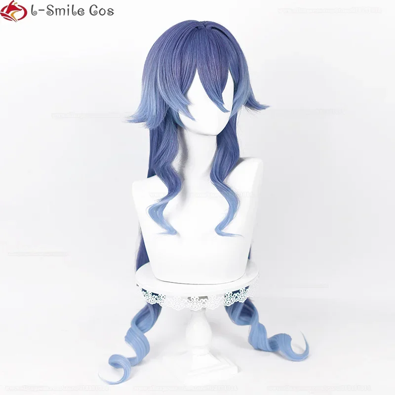 Layla cosplay game wig Layla Genshin wig long curly hair blue gradient heat resistant hair wigs wigs cap image 2