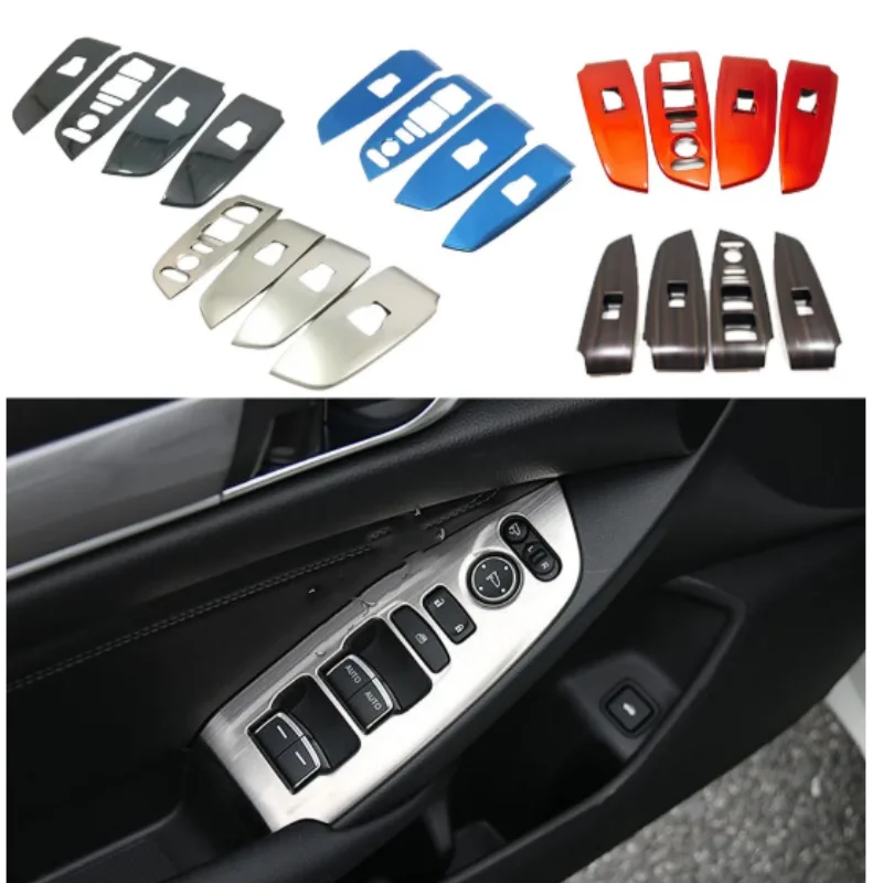 

Car Styling Door Inner Window Glass Panel Armrest Lift Switch Button Trim For Honda Accord 10th 2018 2019 2020 2021 2022