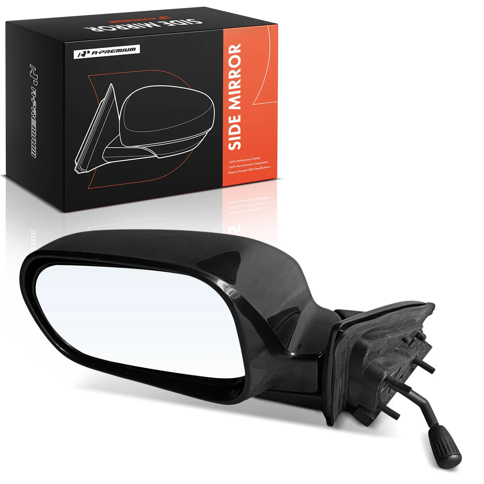 A-Premium Driver Side Manual Door Mirror for Honda Accord 2000-2002 Manual Folding Smooth Black