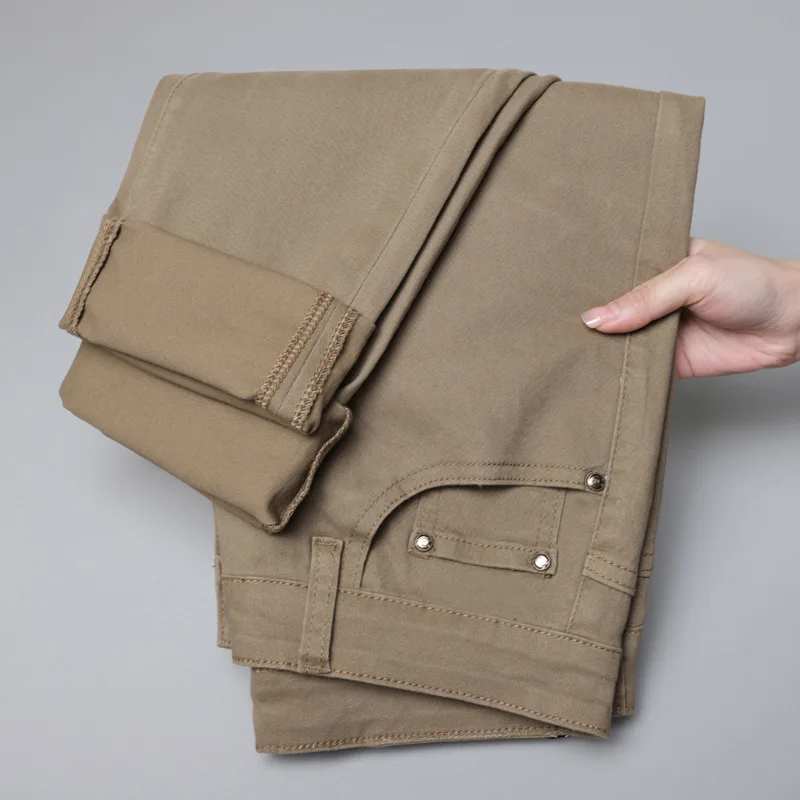 الربيع الصيف عارضة الجينز منتصف الخصر السراويل الطويلة الشباب أزياء مقاومة ارتداء المياه غسلها التفاصيل سستة يطير صغيرة مستقيمة #2