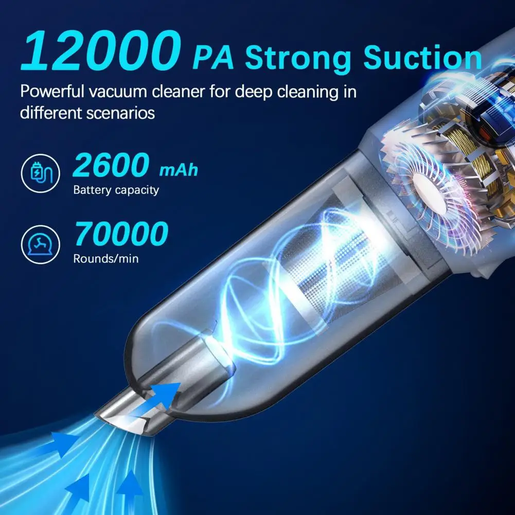 

Inflator Vacuum Combo Portable Car Vacuum Cleaner with Blower Inflator Wireless Handheld Vacuum with Adjustable Suction for Home
