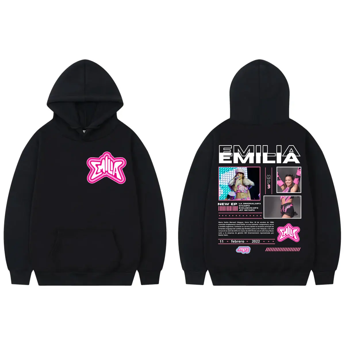 

Emilia Mernes MP3 Tour Hoodie Men Women Clothing Y2k Aesthetic Hooded Sweatshirts Fashion Hip Hop Oversized Pullovers Streetwear
