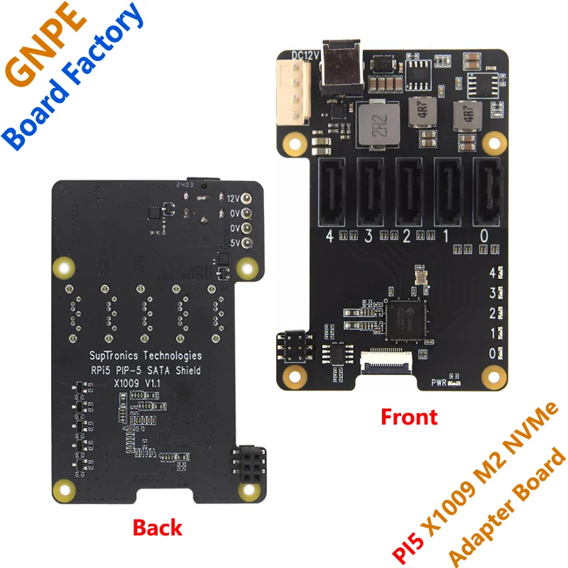 

Raspberry PI 5 X1009 PCIe to 5-port SATA disk expansion board