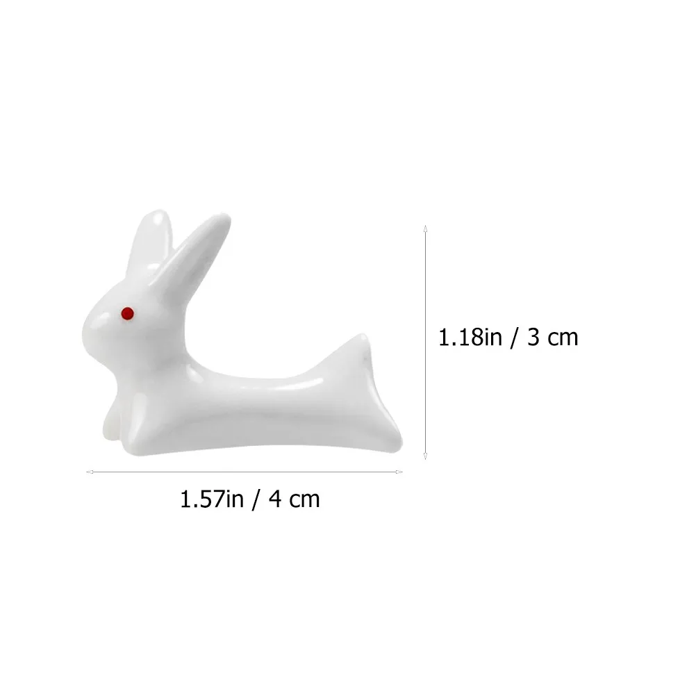 10Pcs Cartoon Rabbit Ceramic Chopsticks Rest Ink Brush Stand Tableware Holder Stylish Calligraphy Pen Rack for Painting Writing view 5
