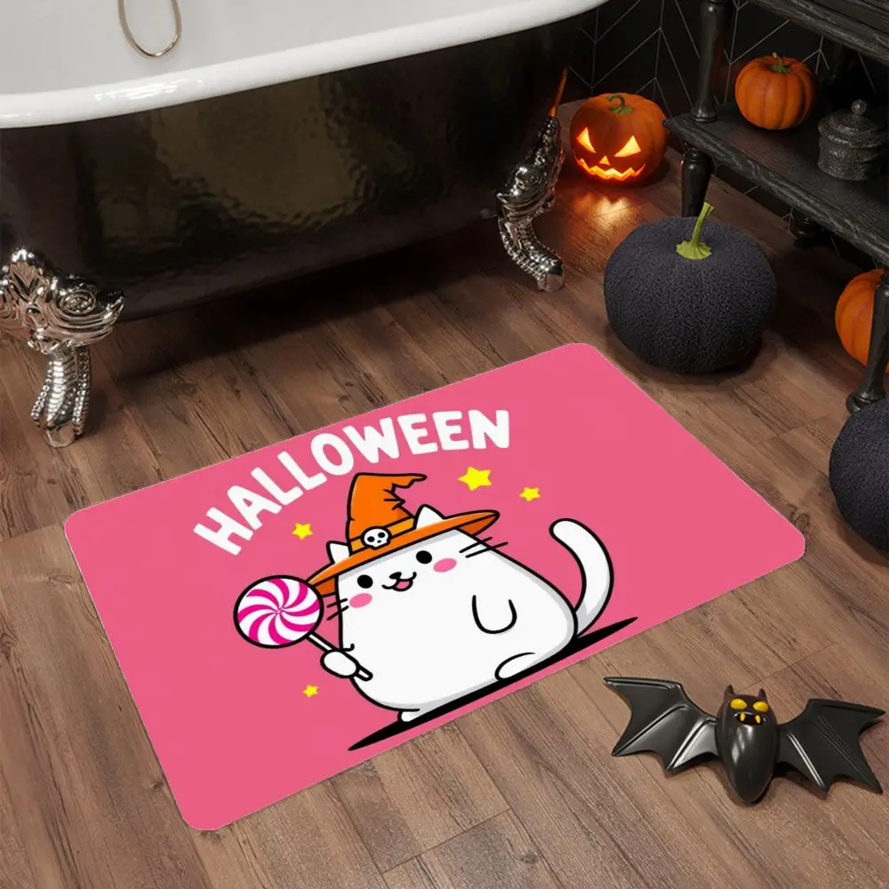 

Halloween Crystal Velvet Floor Mat Entrance Door Dirty Resistant Wear Resistant Doormat Holiday Decoration Floor Mat