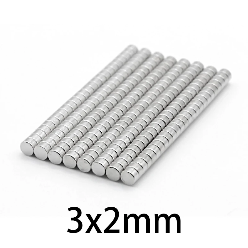 3x2mm Diameter Magnet 3mm X 2mm Bulk Small Round Magnets 3x2mm Neodymium Disc Magnets 3*2mm Strong Magnetic 3*2