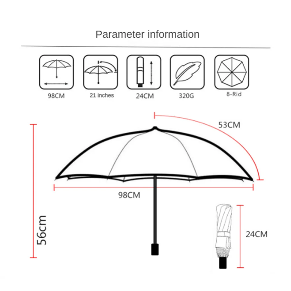 Travel Portable Mini Sun & Rain Folding Anti UV Umbrella, Lightweight UV Protection Windproof Umbrella For Lady And Gentleman