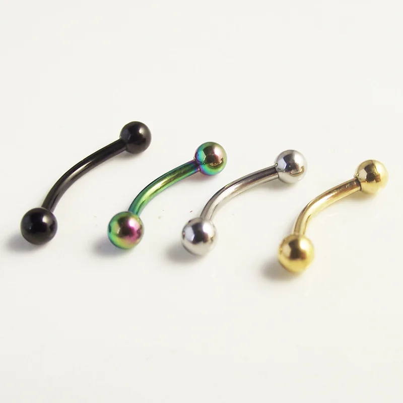 10Pcs/lot Stainless Steel 3mm Ball Eyebrow Curved Barbell Lip Ring Snug Daith Helix Rook Earring Cartilage Piercing 6/8/10mm