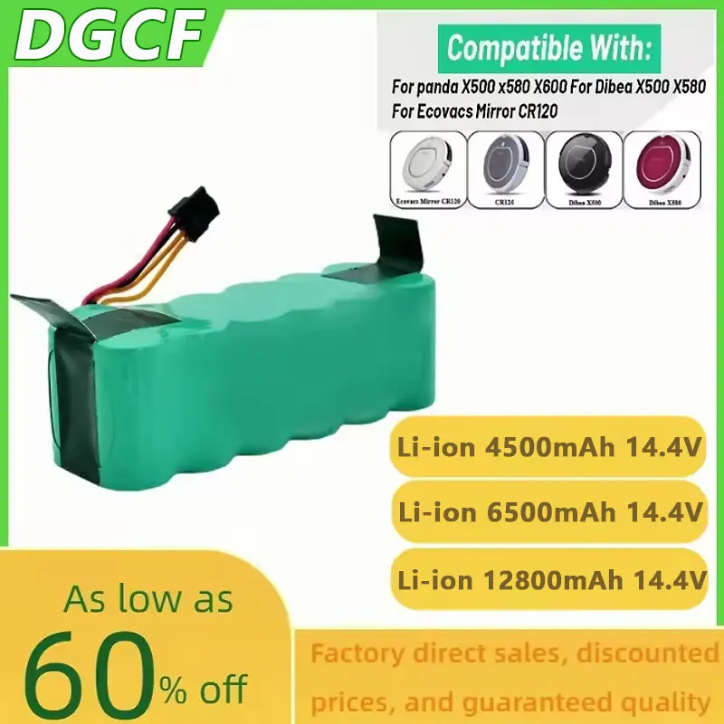 

14.4V 9800mAh Ni-Mh Battery Compatible with AMIBOT, ARIETE BRICIOLA, DIBEA,MIDEA, PROFIMASTER, LP43SC2000P X500 Vacuum Cleaner