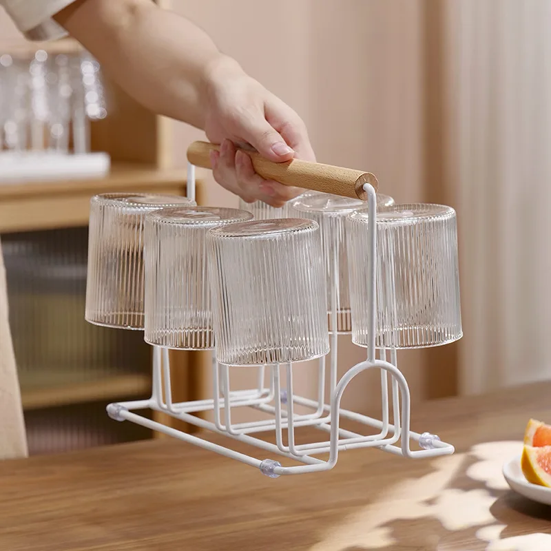 Metal Cups Holder Rack for Counter Green Kitchen Beer Coffee Mug Wine Glass Storage Drying Shelf Drinkware Bottles Drainer