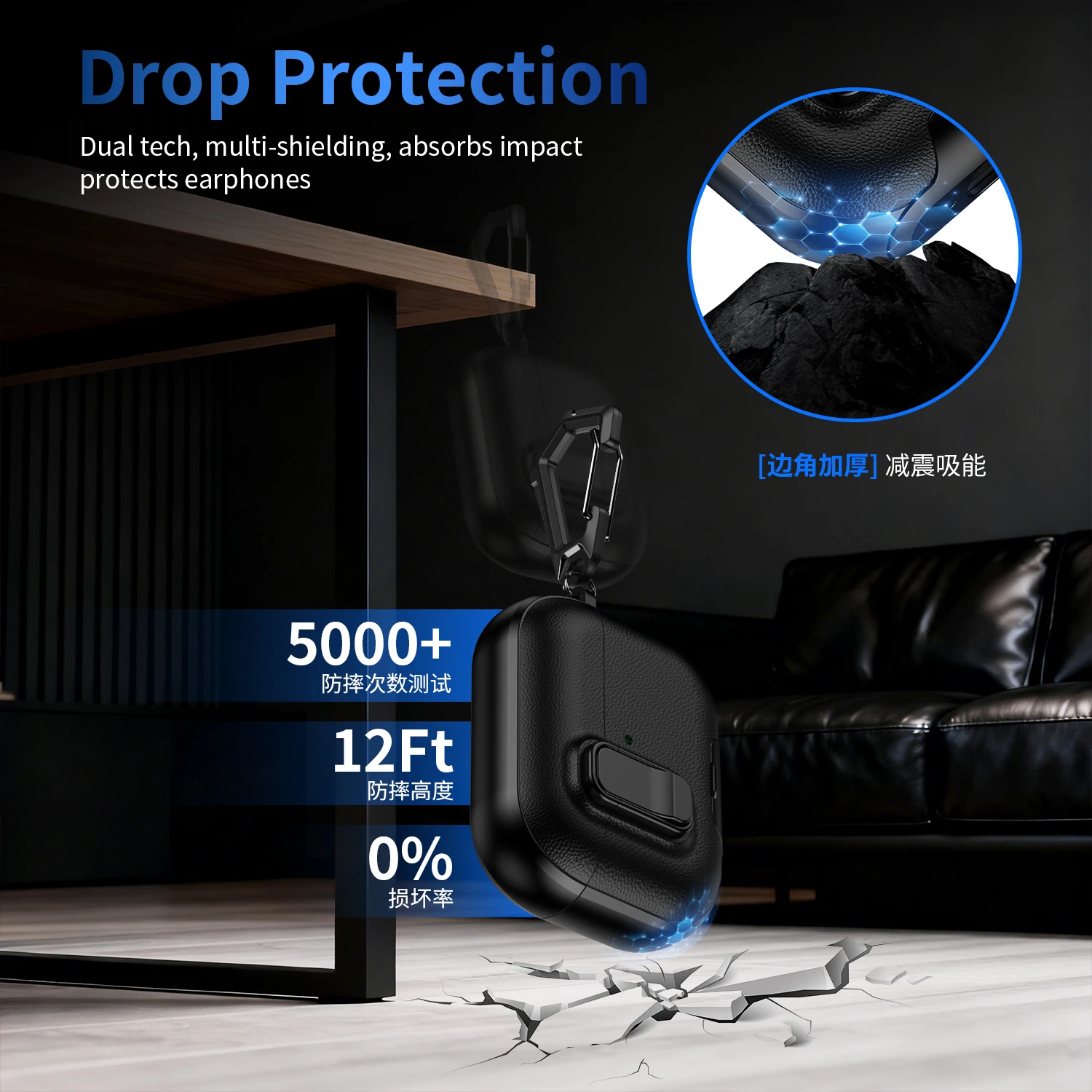 Secure Lock Phone Holder cortex Case For AirPods Pro 3 Bluetooth headset Cover For AirPods Pro 2 and AirPods 4 Case With Hook