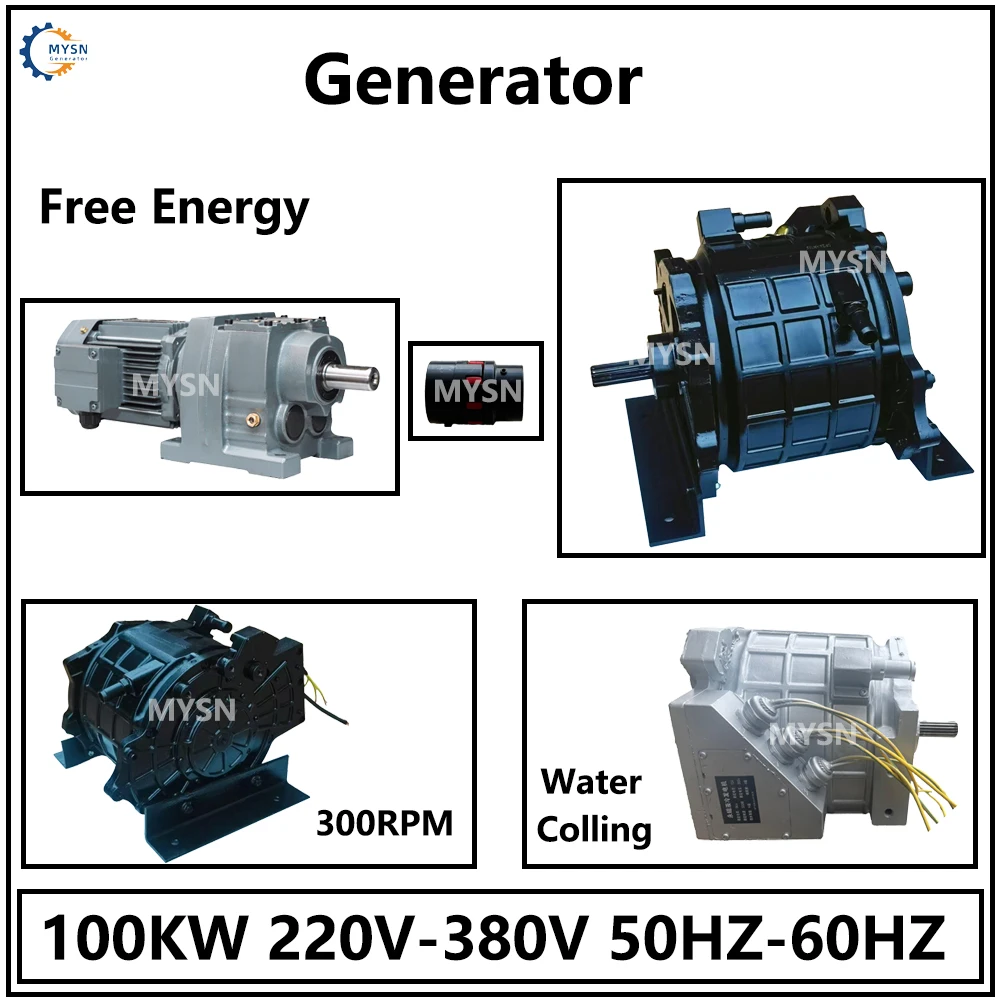 

50KW 100KW 200KW Permanent Magnet Generator 220v 230v 380v 400v AC Alternator Magnetic Dynamo With Water Cooling System Homeuse