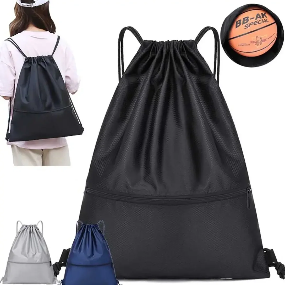 

1Pc Foldable Waterproof Gym Bag Fitness Backpack Drawstring Shop Pocket Hiking Camping Beach Swimming Men Women Sports Bags