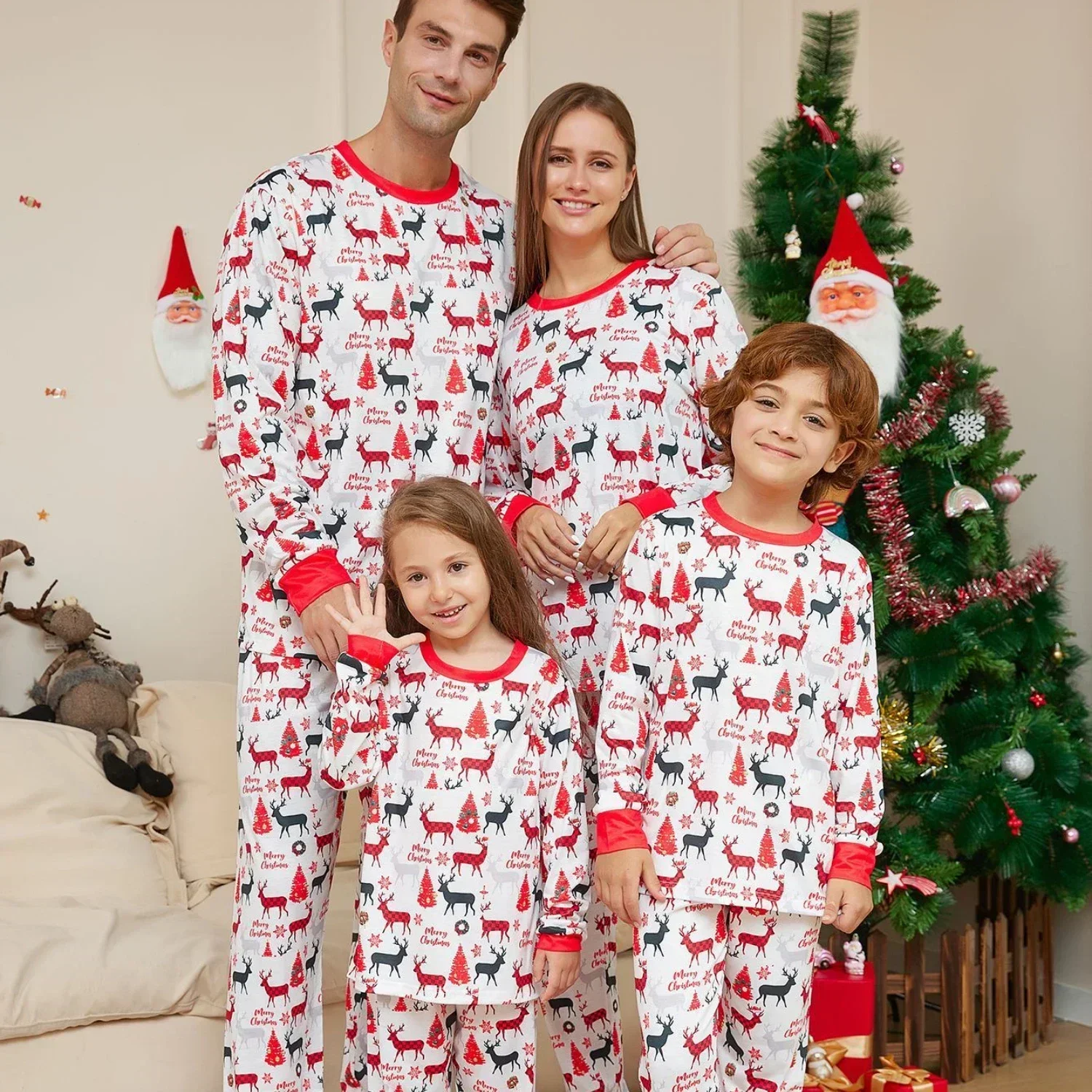 2025 Xmas Family Matching Pajamas Letter Print Adult Kid Baby Family Matching Outfit Mother Daughter Kids Christmas Family Pj's