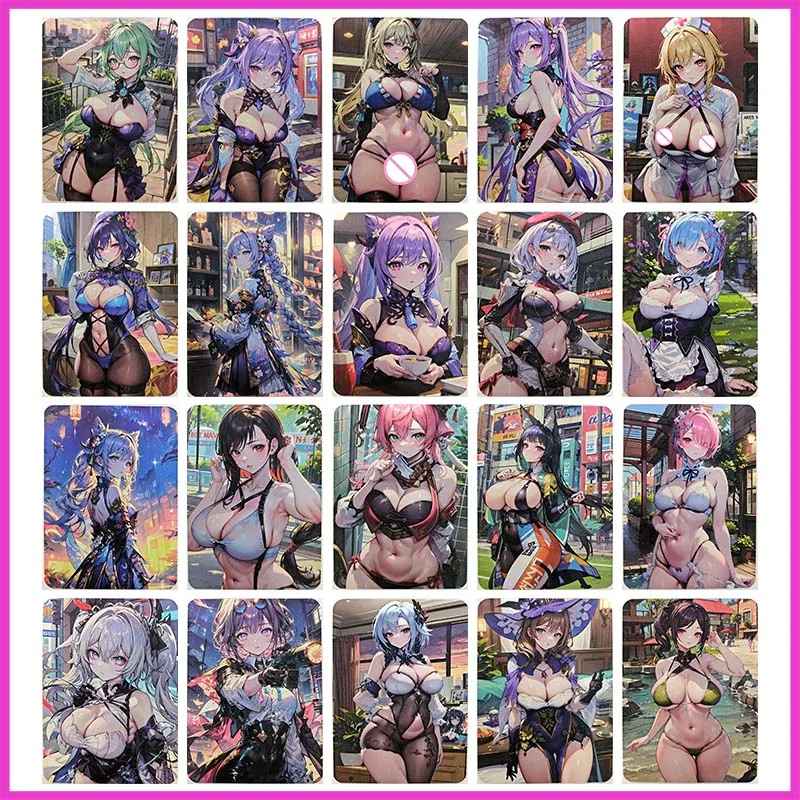 Anime Goddess Story Rare A6 Size Refraction Foil Keqing Yelan Noelle Rem Tighnari Toys for boy Collectible Card Birthday Present