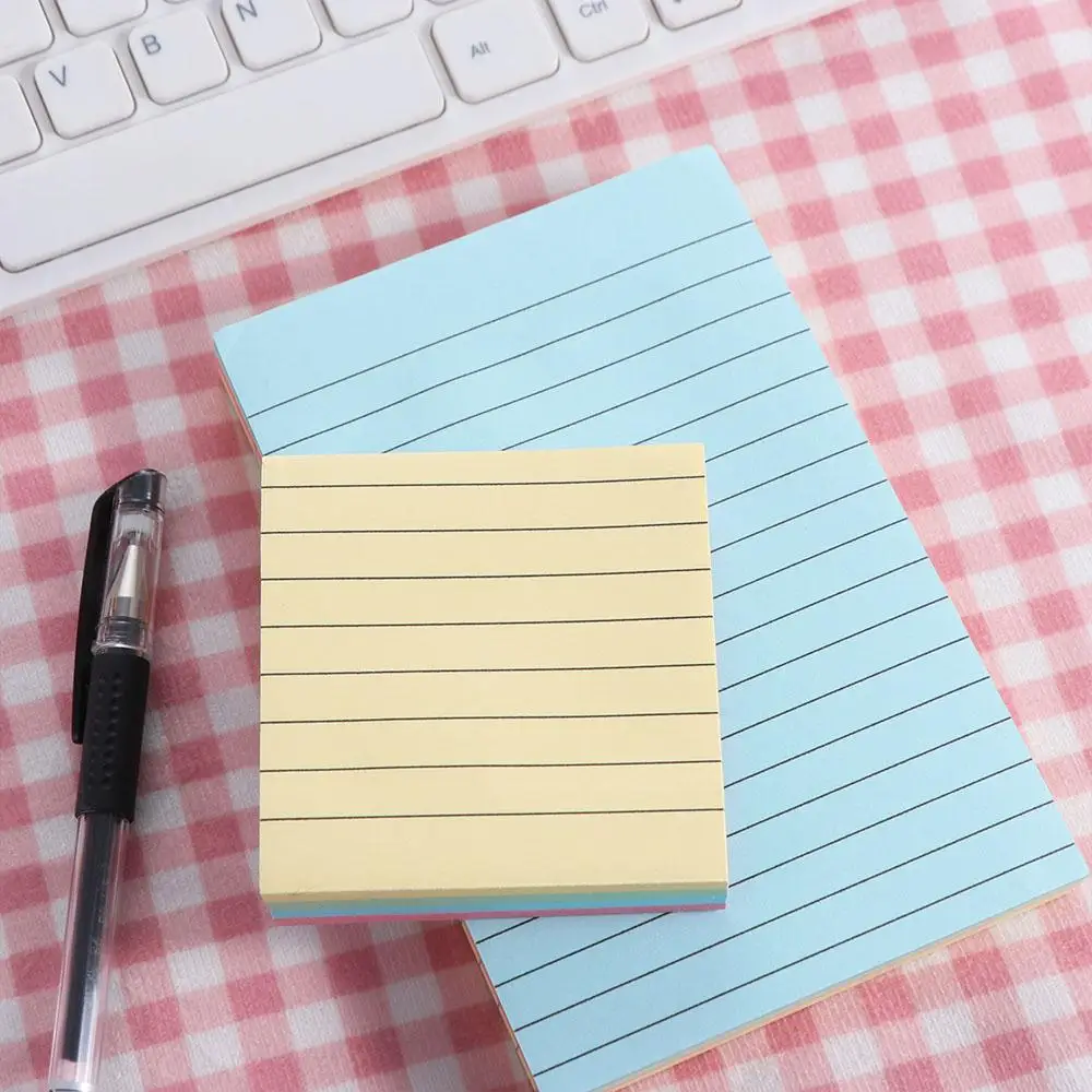 200 Sheets Self-adhesive Line Sticky Notes Diary N Times Memo Pad Paper Schedule To Do List Student Writing Marker Notebook