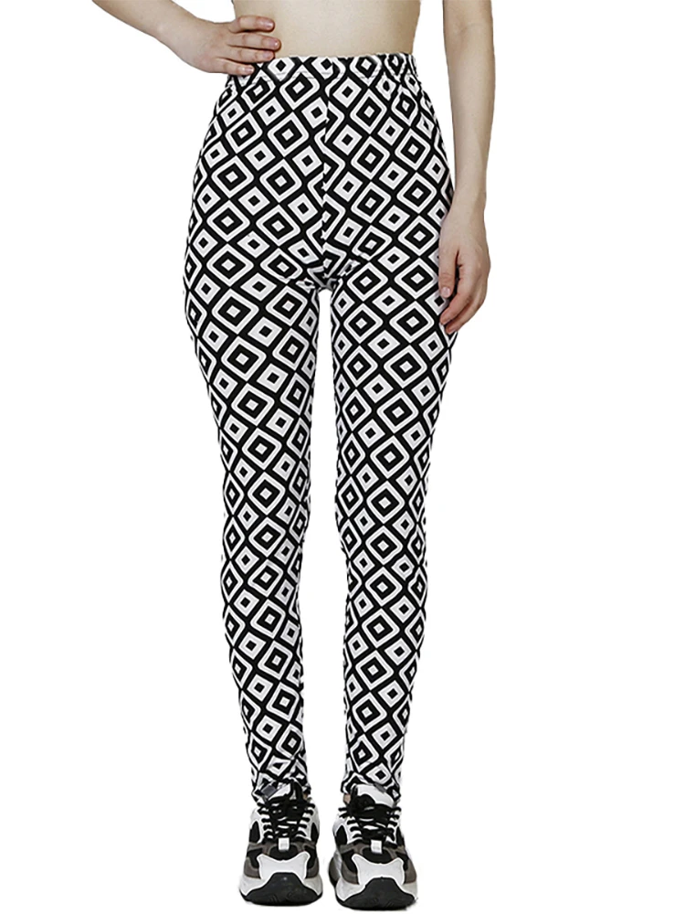 YRRETY Cao Cấp Quần Legging Thể Dục Đồ Bộ Thời Trang Nữ Houndstooth Đẩy Lên Chạy Quần Thun Sọc Chấm Đáy