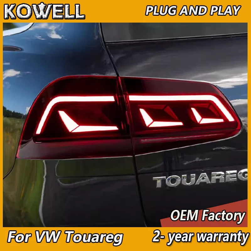 Car Styling for VW Touareg Tail Light 2011-2017 Touareg Taillights Volkswagen DRL+Brake+Turn Signal+Reversing+Fog