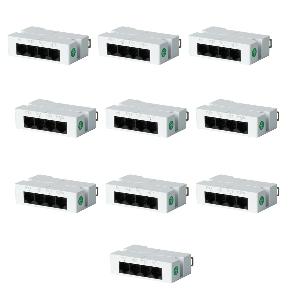 

1 To 3 Port PoE Extender Passive Cascadable IEEE802.3Af for IP Port Transmission Extender for POE Switch NVR IP(10Pcs)