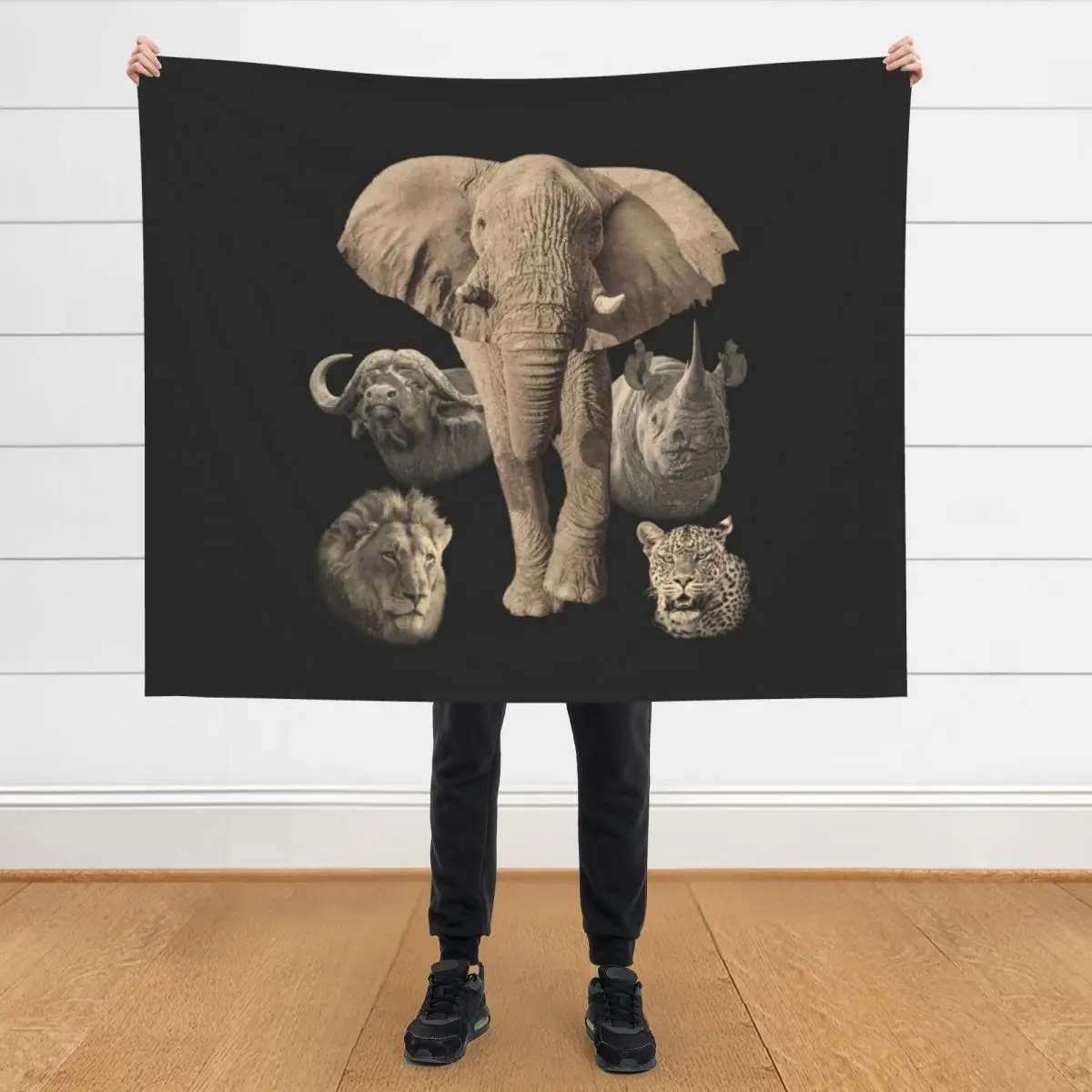 

Big Five Africa Safari Throw Blanket manga Large Summer Beddings blankets and throws Blankets