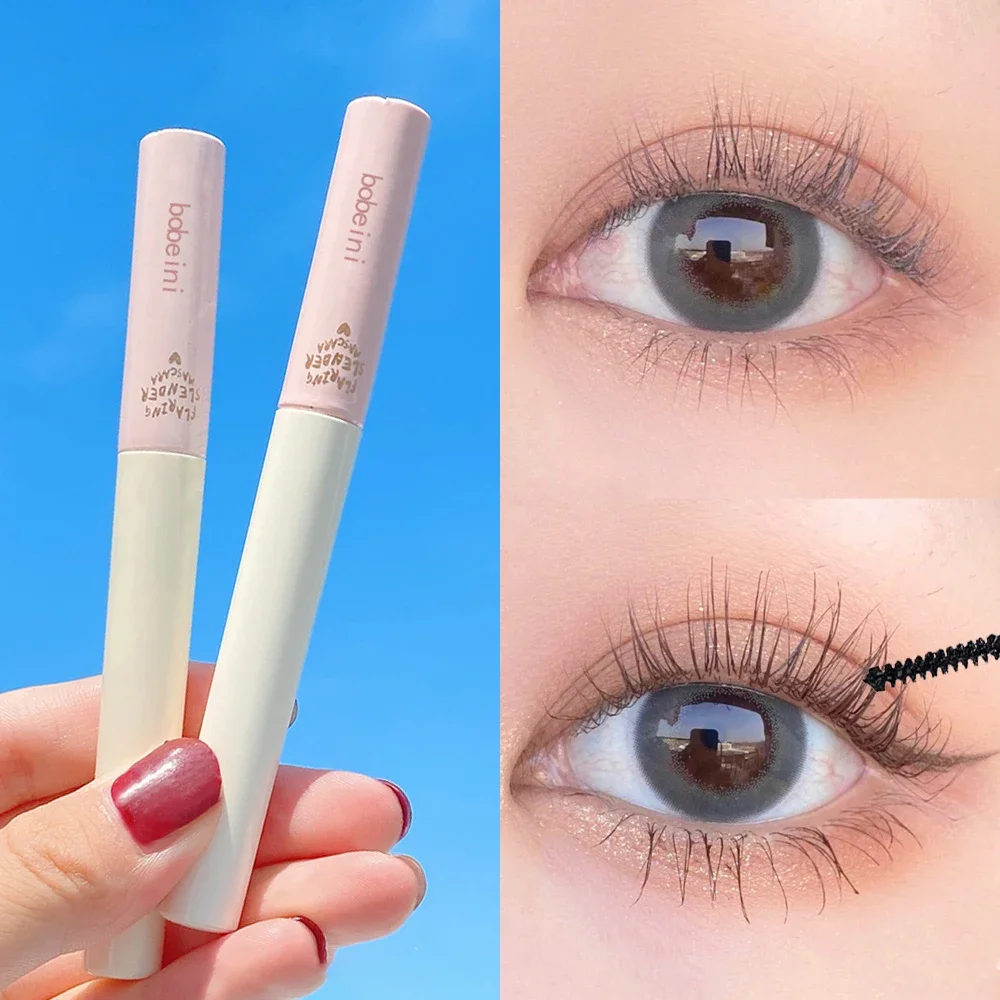 Mascara arricciacapelli in fibra di seta, pennello ultrafine, allungamento e volumizzante, impermeabile, a prova di sbavature, a lunga durata, unisex, sicuro per gli occhi