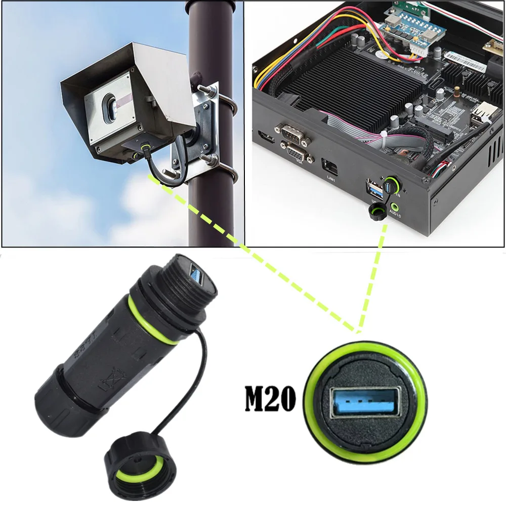 5Gpbs USB 3.0 Female to Female Panel Mount Coupler,waterproof and dustproof plug for charging car data communication socket IP68