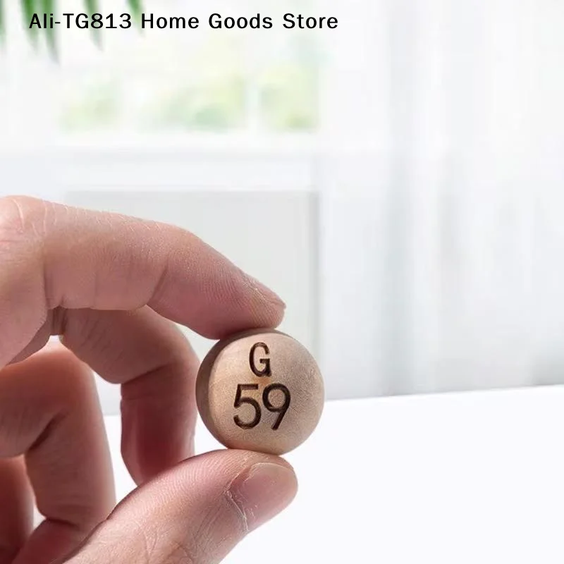 [TG813]75Pcs Natural Bingo Balls With Engraved Letters And Number Reusable For Game Parties Family Gatherings Smooth