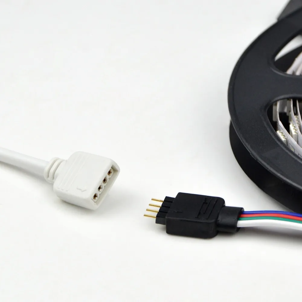 4 PIN DC 5V 12V 24V RGB Strip Light Needle Connector For 5050 3528 2835 RGB LED Strip