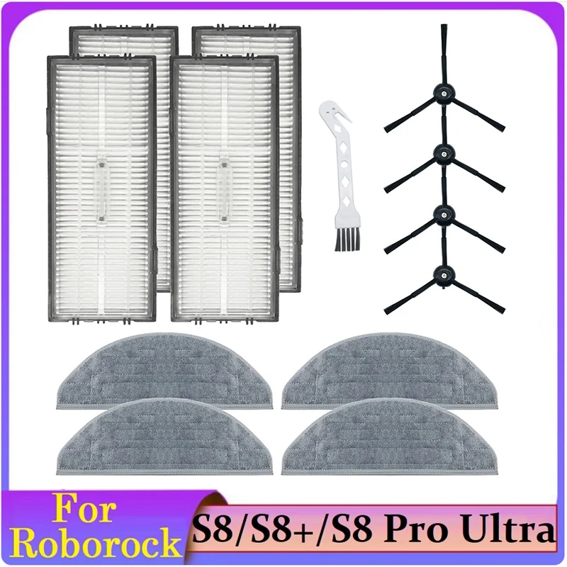 

Hot Replacement Accessories For Roborock S8 Pro Ultra /S8+/S8 Robot Vacuum Hepa Filters Reusable Mop Cloth Pad Side Brushe