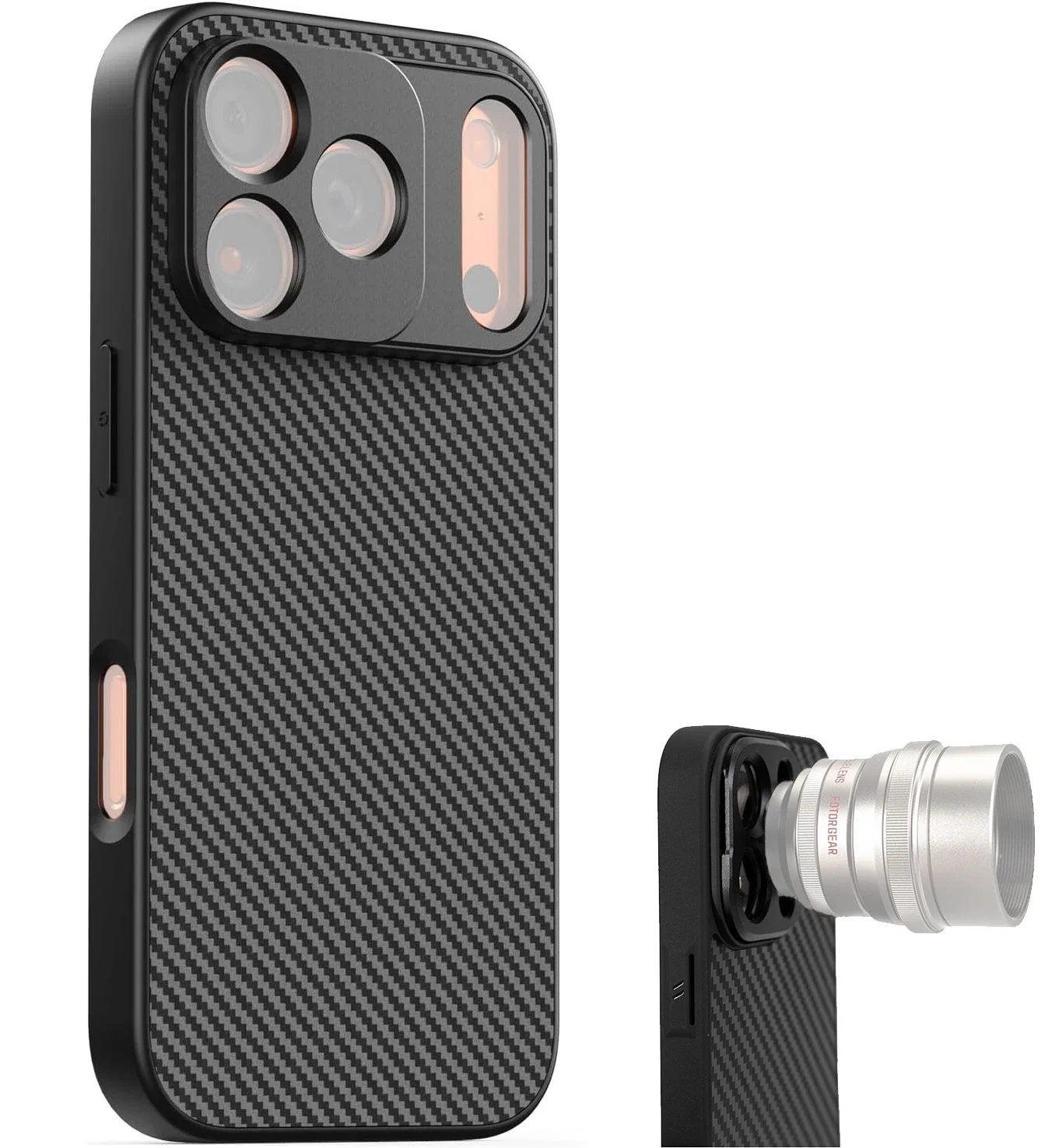 Carbon Fiber Phone Case 17mm Thread Compatible with iPhone Series Professional Photography Case Accessories