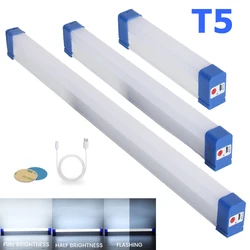 Luz de tubo LED regulável, USB recarregável, Luz de tira longa com gancho e ímã, Lâmpada de emergência ao ar livre para caminhadas, 1 7 32 52cm, 30W, 60W, 80W