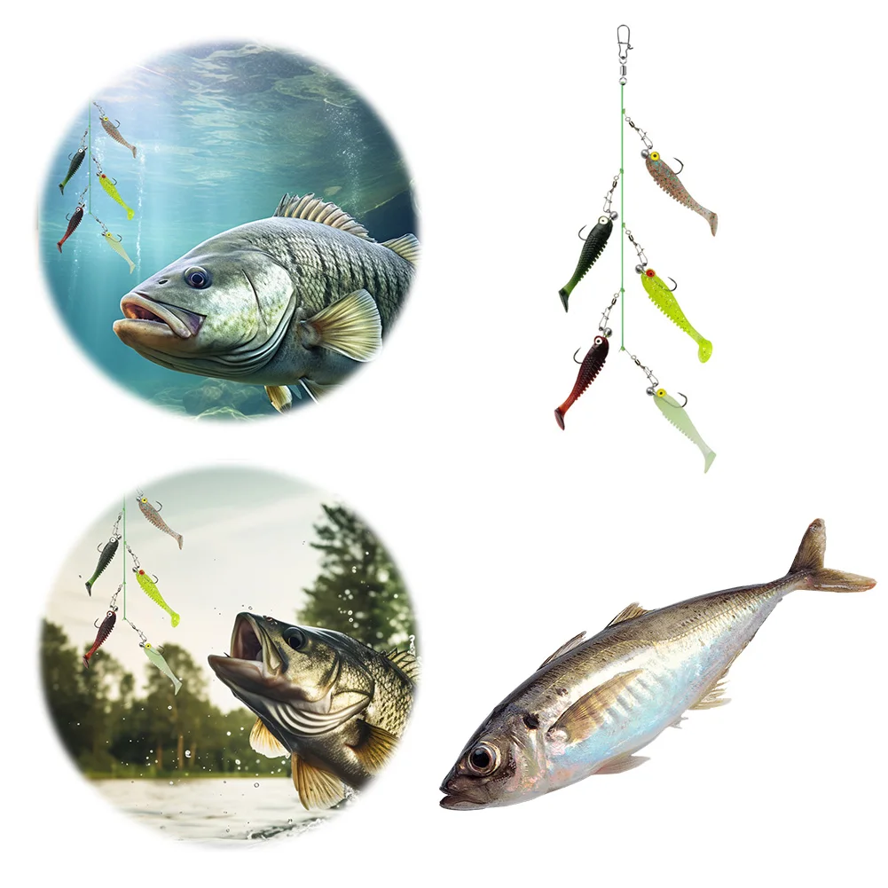 العنقودية لينة إغراء الاصطناعي سيليكون لينة الطعم Pesca الطعم الصيد تلاعب لملحقات صيد الأسماك في المياه المالحة #4