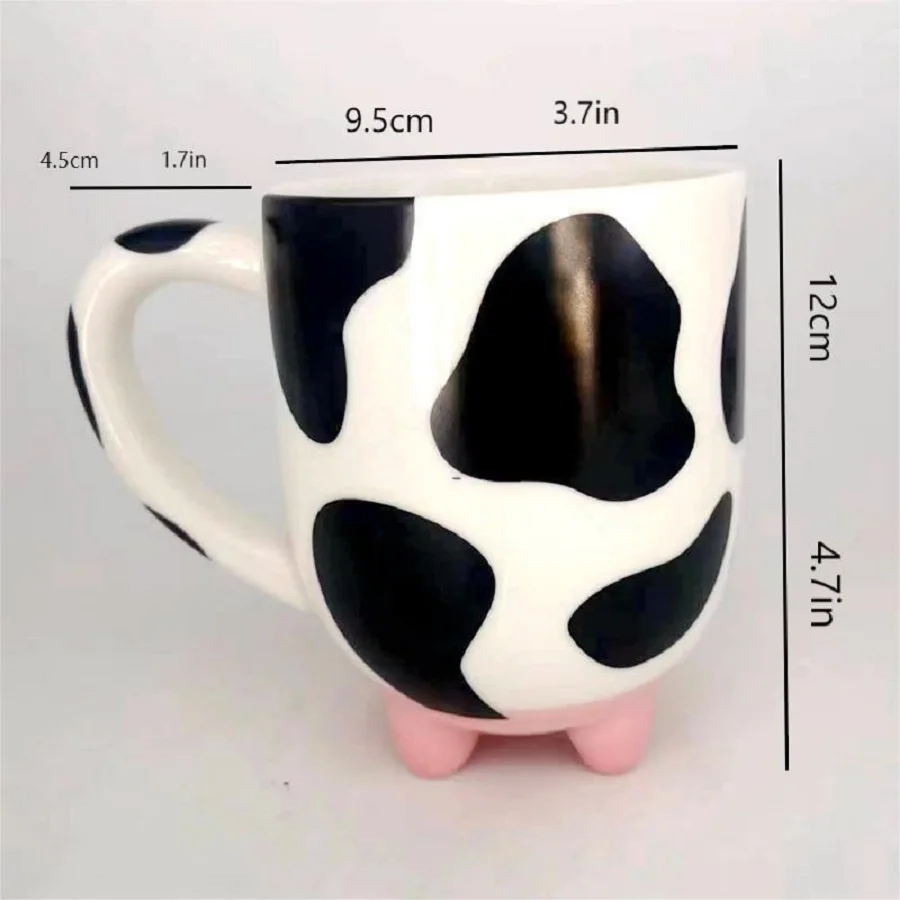 Cow Theme Gift Set Include Cute Ceramic Cow Pattern Cup Weird Milk Mugs for Gifts
