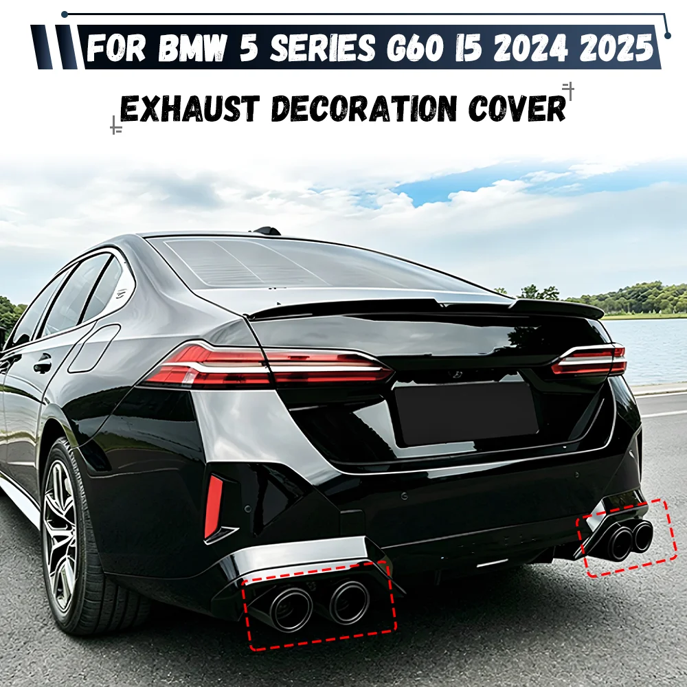 For BMW 5 Series G60 i5 2024 2025 Exhaust Decoration Cover Tail Muffler Exhaust Pipe Output Car Cover Trim Body Kit Tuning