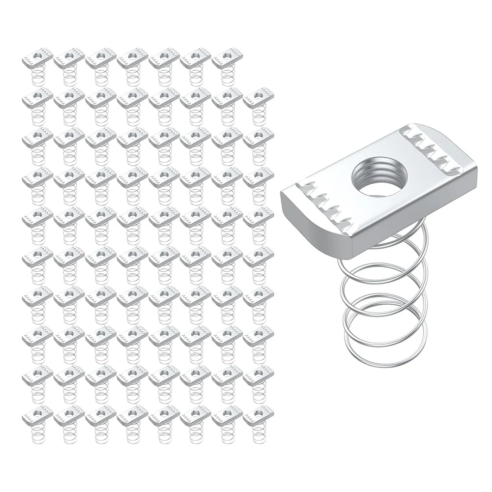 New Shown-3/8Inch-16 Strut Channel Nuts, Spring Strut Channel Cone Nuts For Strut Channel, Easy To Locate Mounts Solar Panel