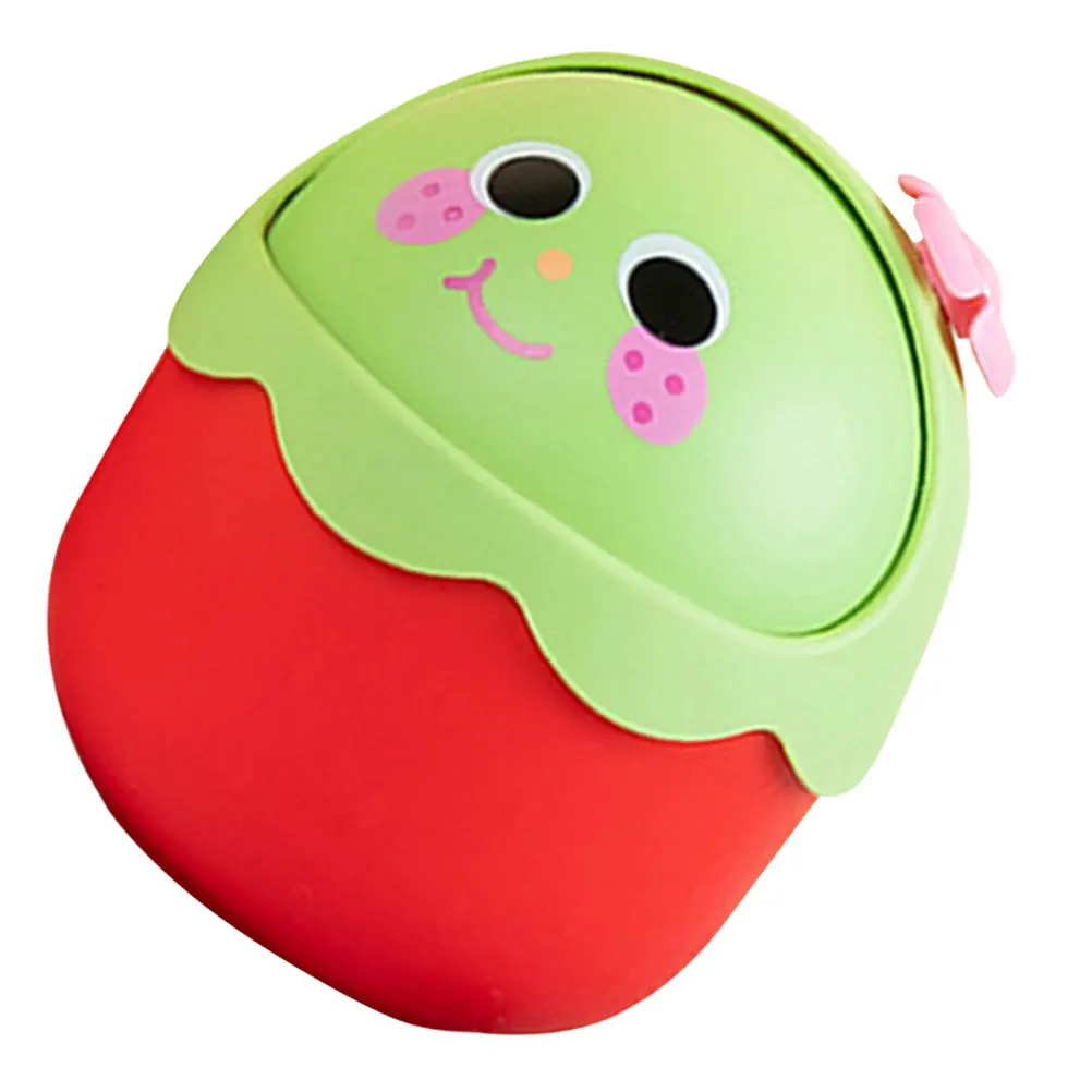 

Strawberry Mini Desktop Trash Can Cute PP Garbage Bin Home Office Storage Small Tidy Holder Foldable Rubbish Container 3D Design